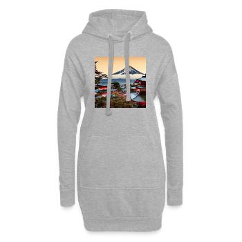 Mount Fuji in Digital Art - Hoodie-Kleid - Grau meliert - Vorne