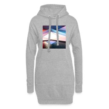 Géométrique, Design d’art numérique 3D - Sweat-shirt à capuche long Femme - gris chiné - Devant