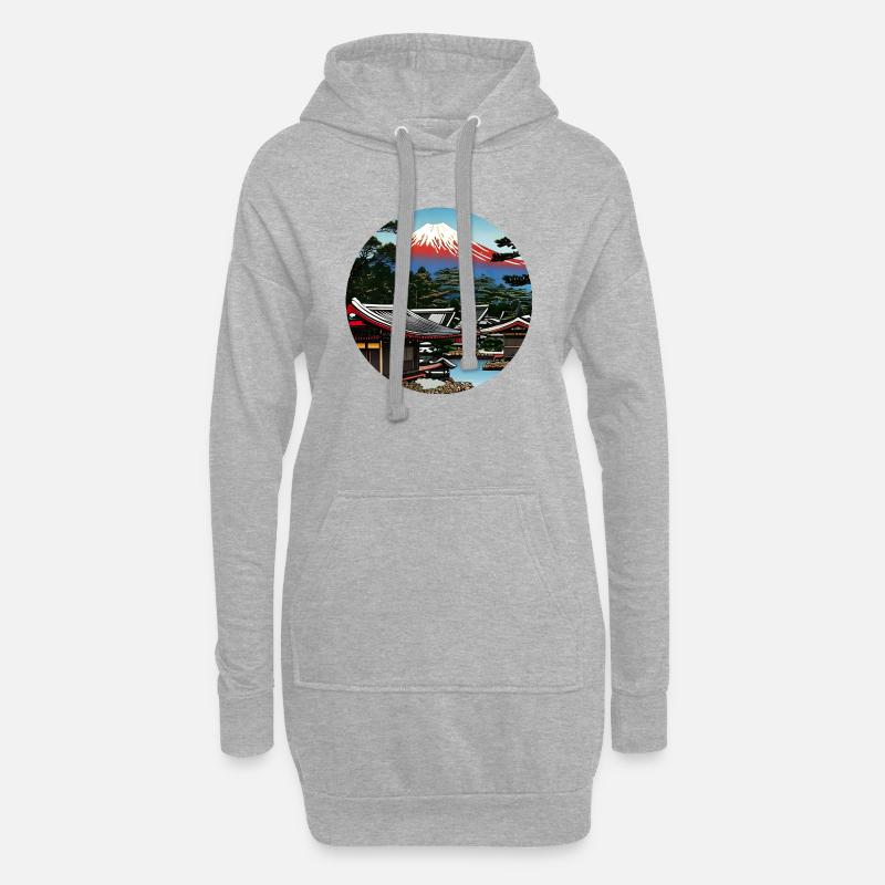 Mount Fuji in Digital Art - Hoodie-Kleid - Grau meliert