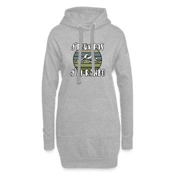 J’peux pas j’ai rando - Sweat-shirt à capuche long Femme - gris chiné - Devant