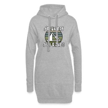 J’peux pas j’ai rando - Sweat-shirt à capuche long Femme - gris chiné - Devant