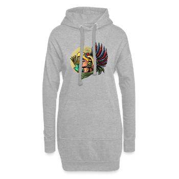 Guatemala drapeau guatémaltèque ADN I cadeau - Sweat-shirt à capuche long Femme - gris chiné - Devant