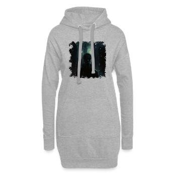 Wächter und Retter in der dystopischen Stadt - Hoodie-Kleid - Grau meliert - Vorne