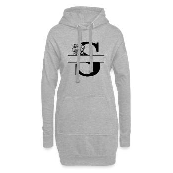 lettre s floral personnalisé - Sweat-shirt à capuche long Femme - gris chiné - Devant
