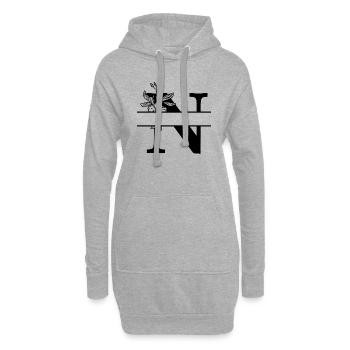 Personalisierter Blumenbuchstabe N - Hoodie-Kleid - Grau meliert - Vorne
