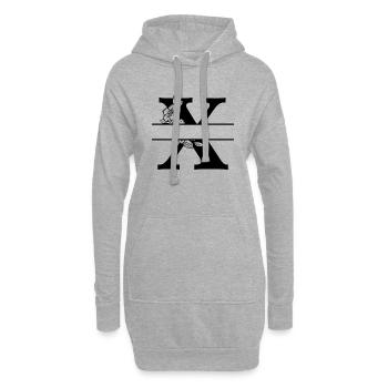 Personalisierter Blumenbuchstabe x - Hoodie-Kleid - Grau meliert - Vorne