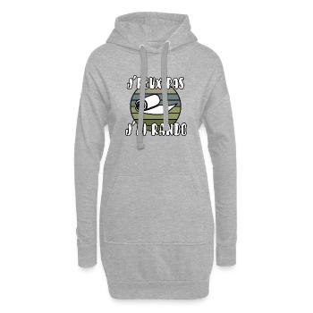 J’peux pas j’ai rando - Sweat-shirt à capuche long Femme - gris chiné - Devant