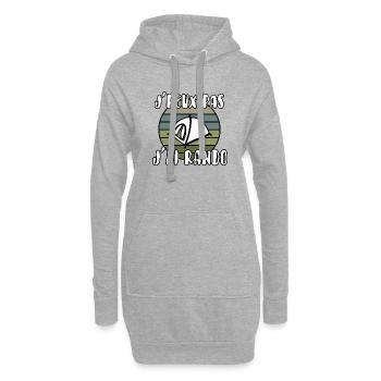 J’peux pas j’ai rando - Sweat-shirt à capuche long Femme - gris chiné - Devant