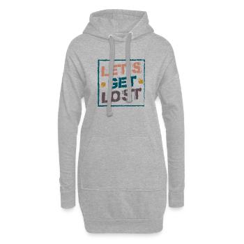 Let´s get Lost - Hoodie-Kleid - Grau meliert - Vorne