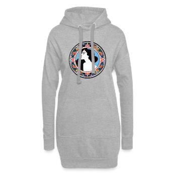 Woman Badge ArtNouvaue 06 01 - Hoodie-Kleid - Grau meliert - Vorne