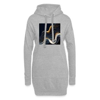 Tout est fait de vagues 8 - Sweat-shirt à capuche long Femme - gris chiné - Devant