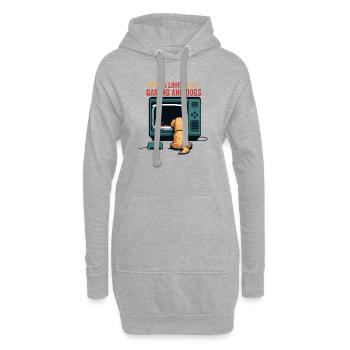 Videospiel Hundeliebhaber lustiges Spielen - Hoodie-Kleid - Grau meliert - Vorne