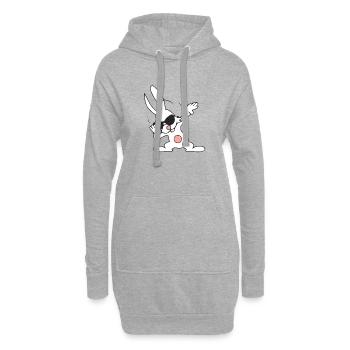 Cilo das Kaninchen, das tupft - Hoodie-Kleid - Grau meliert - Vorne