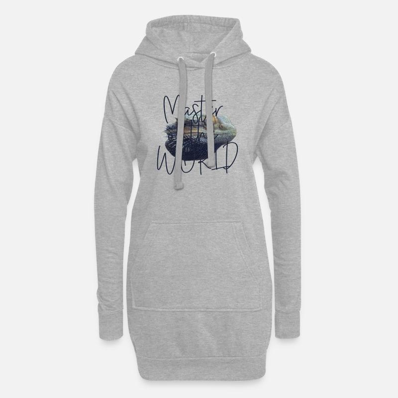 Master - Hoodie-Kleid - Grau meliert