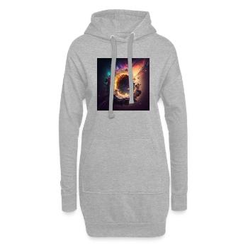 Galactic Flare Blast - Sweat-shirt à capuche long Femme - gris chiné - Devant