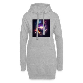 Cosmic nova - Sweat-shirt à capuche long Femme - gris chiné - Devant