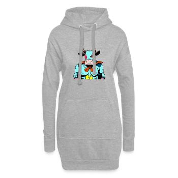 Super taureau - Sweat-shirt à capuche long Femme - gris chiné - Devant