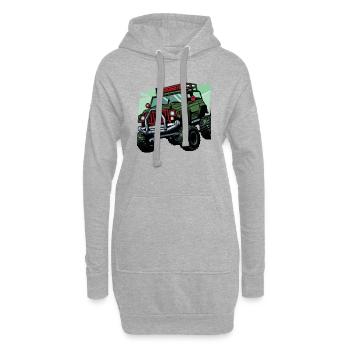4X4 ausgestattet - Hoodie-Kleid - Grau meliert - Vorne