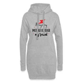 Toujours ma mère pour toujours mon amie - Sweat-shirt à capuche long Femme - gris chiné - Devant