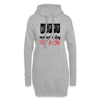 Bonne fête des mères - Sweat-shirt à capuche long Femme - gris chiné - Devant