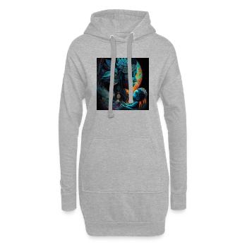 Mutter und Tochter Fantasy - Hoodie-Kleid - Grau meliert - Vorne