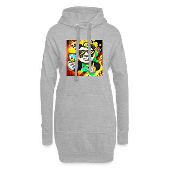 Panda fait un cadeau de variante Selfie 3 - Sweat-shirt à capuche long Femme - gris chiné - Devant