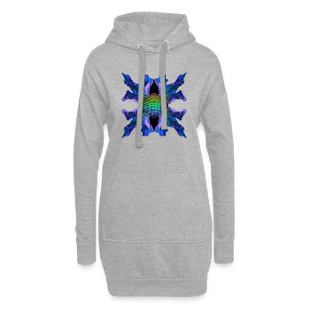 Abstrakte Figur - Hoodie-Kleid - Grau meliert - Vorne