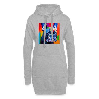 french bulldog oil painting - Hoodie-Kleid - Grau meliert - Vorne