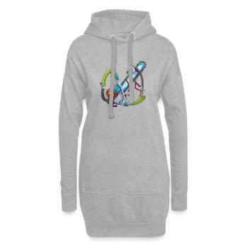 La tronçonneuse - Sweat-shirt à capuche long Femme - gris chiné - Devant