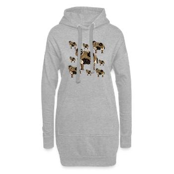 Béliers - Sweat-shirt à capuche long Femme - gris chiné - Devant