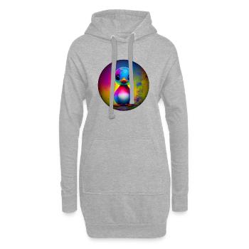Enten Küken knall Bunt - Hoodie-Kleid - Grau meliert - Vorne