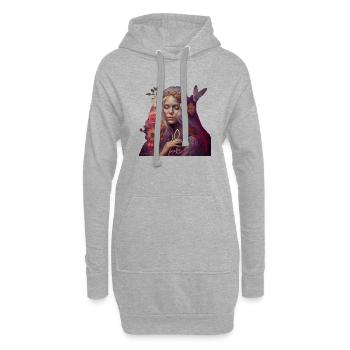 Emma La lutine - Sweat-shirt à capuche long Femme - gris chiné - Devant