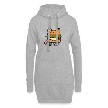 Purrger - Sweat-shirt à capuche long Femme - gris chiné - Devant