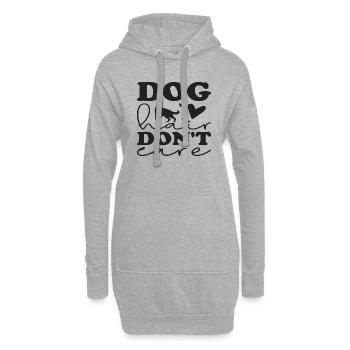 Les poils de chien ne s’en soucient pas - Sweat-shirt à capuche long Femme - gris chiné - Devant