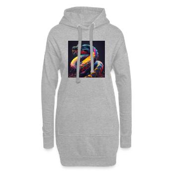 Farbige Schlange, einzigartiges Design - Hoodie-Kleid - Grau meliert - Vorne