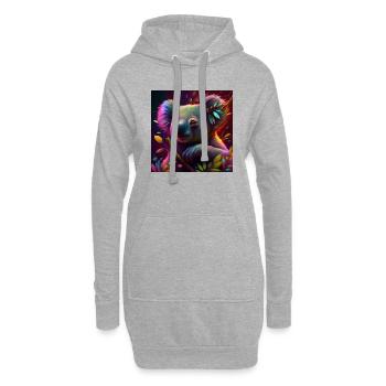 Farbiger Koala, einzigartiges Design - Hoodie-Kleid - Grau meliert - Vorne