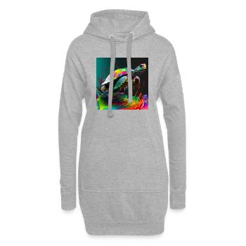 Tortue colorée, design unique - Sweat-shirt à capuche long Femme - gris chiné - Devant