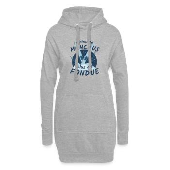 Moins de Monchus plus de fondue Idée originale - Sweat-shirt à capuche long Femme - gris chiné - Devant