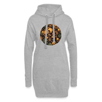Totenkopf Kunst - Hoodie-Kleid - Grau meliert - Vorne