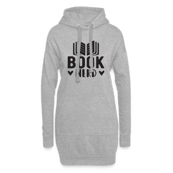 Livre Nerd - Sweat-shirt à capuche long Femme - gris chiné - Devant