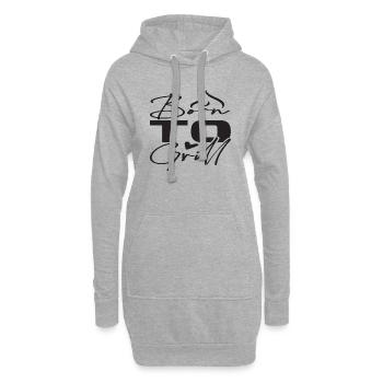 Né pour griller - Sweat-shirt à capuche long Femme - gris chiné - Devant