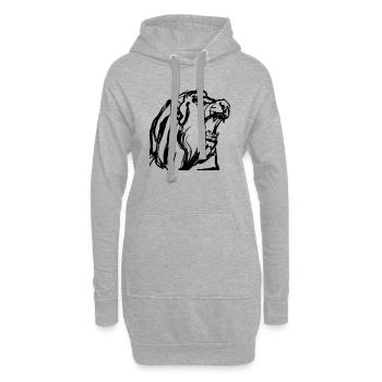 Brüllender Löwe Geschenk - Hoodie-Kleid - Grau meliert - Vorne