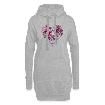Mode trendy cool vogue girly style frauen herz - Hoodie-Kleid - Grau meliert - Vorne