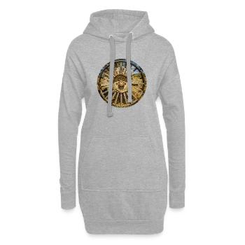 Rostiges altes Rad von Landmaschinen in einem - Hoodie-Kleid - Grau meliert - Vorne