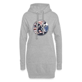 American Football - Spieler - Logo - Touchdown - Hoodie-Kleid - Grau meliert - Vorne