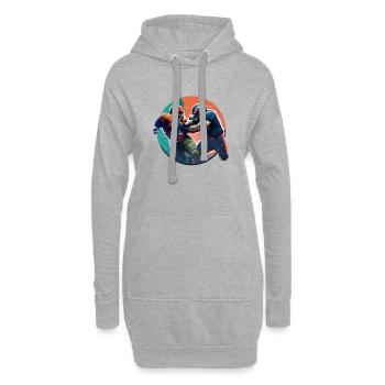 American Football - Spieler - Logo - Touchdown - Hoodie-Kleid - Grau meliert - Vorne