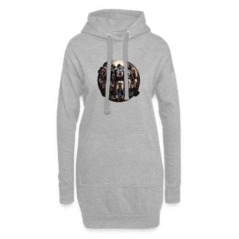 American Football - Spieler - Logo - Touchdown - Hoodie-Kleid - Grau meliert - Vorne