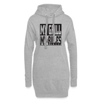 Mon Grill Mes Règles - Sweat-shirt à capuche long Femme - gris chiné - Devant
