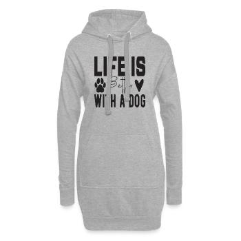 Life Is Better With A Dog - Hoodie Dress - heather grey - Front