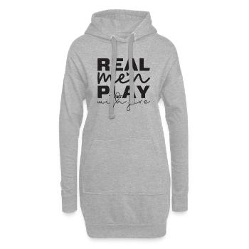 Les vrais hommes jouent avec le feu - Sweat-shirt à capuche long Femme - gris chiné - Devant